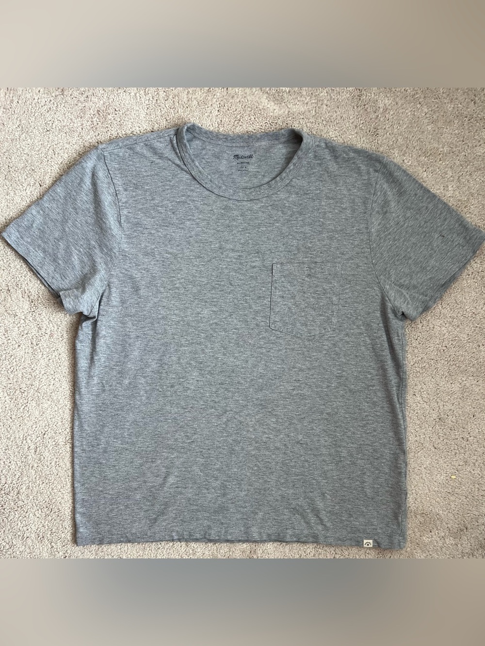 Madewell Gray Crewneck Pocket Tee